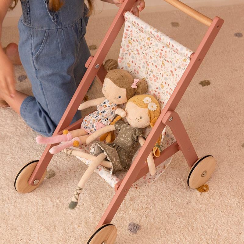 Passeggino in Legno per Bambole Flowers & Butterflies - Doll Stroller Flowers & Butterflies - immagine 6