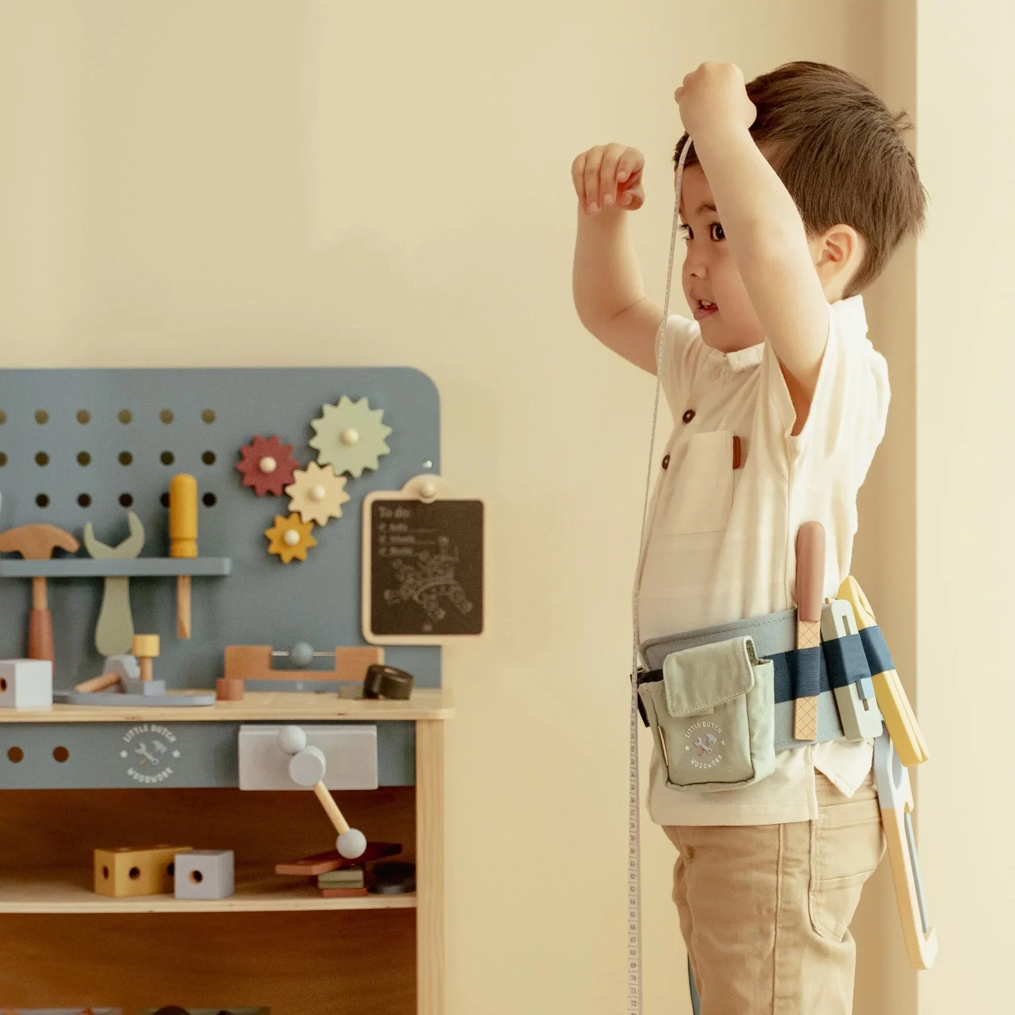 Cintura Attrezzi Cintura Portautensili in Legno Blu - Wooden Tool Belt Blue Essentials (LD2543) - immagine 5