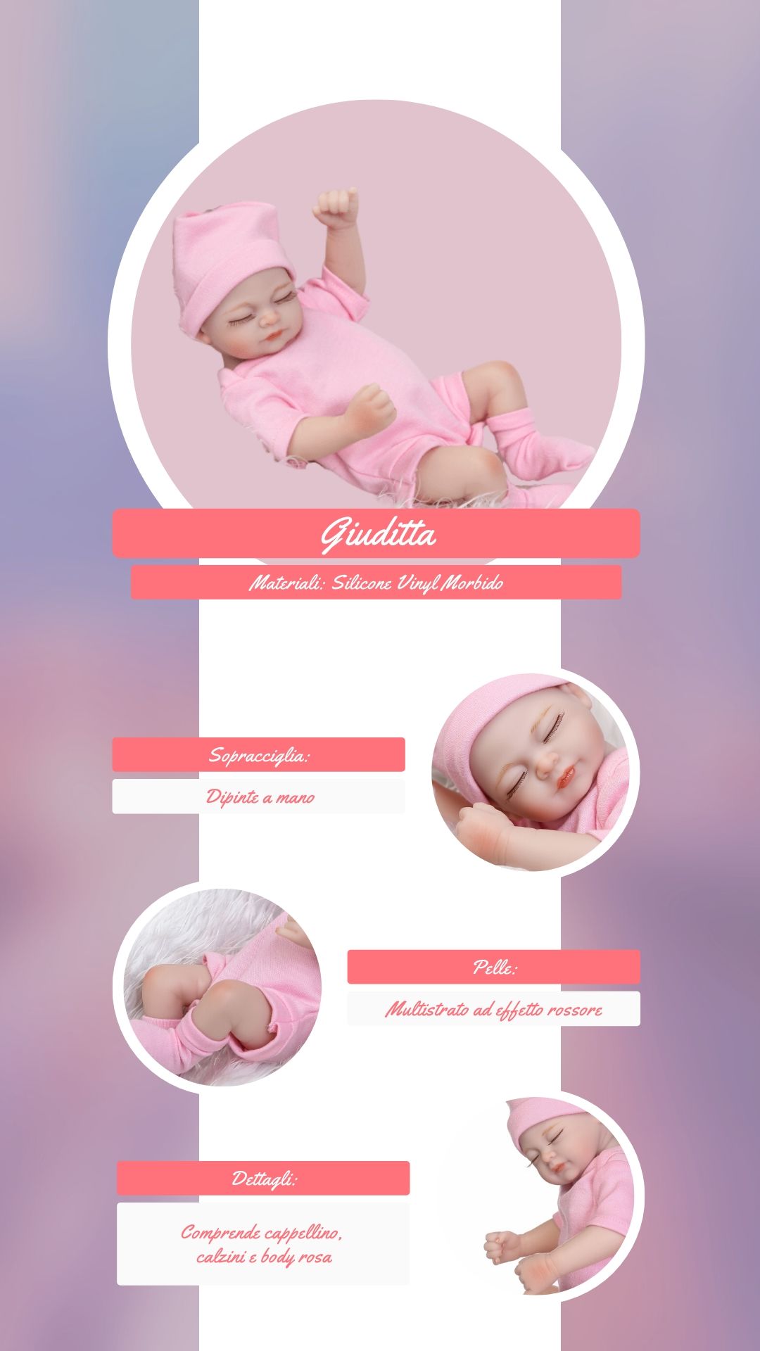 Bambola Reborn “Giuditta” Pink Total - immagine 9
