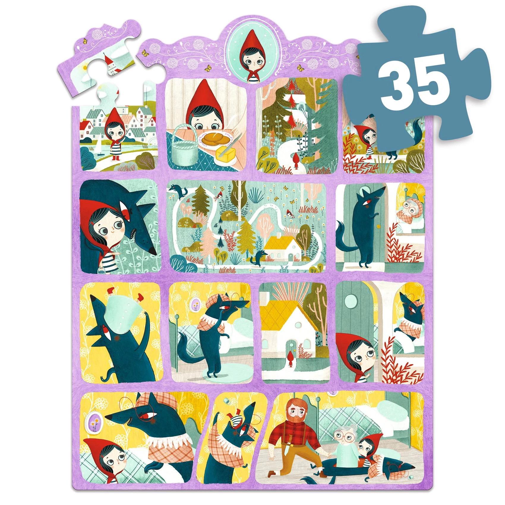 Story Puzzle Cappuccetto Rosso 35 Pcs - Story Puzzle Little Red Riding Hood - immagine 3